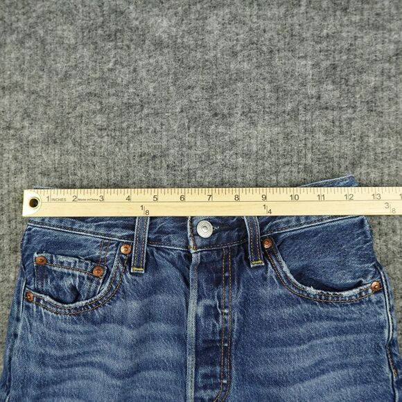 Levis Jeans Womens 25X29(26) Blue Denim Ribcage Straight Ankle Premium Casual - Picture 9 of 13